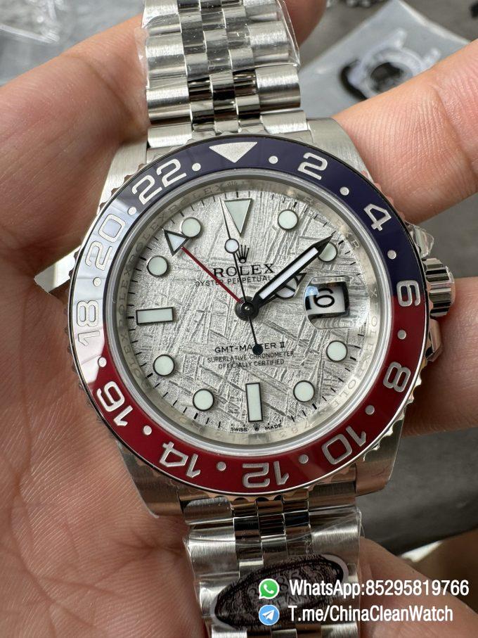 Clean Factory Watches GMT Master II 126719 BLRO Blue Red Ceramic Bezel Meteorite Dial Deep Sapphire Crystal DD3285 03