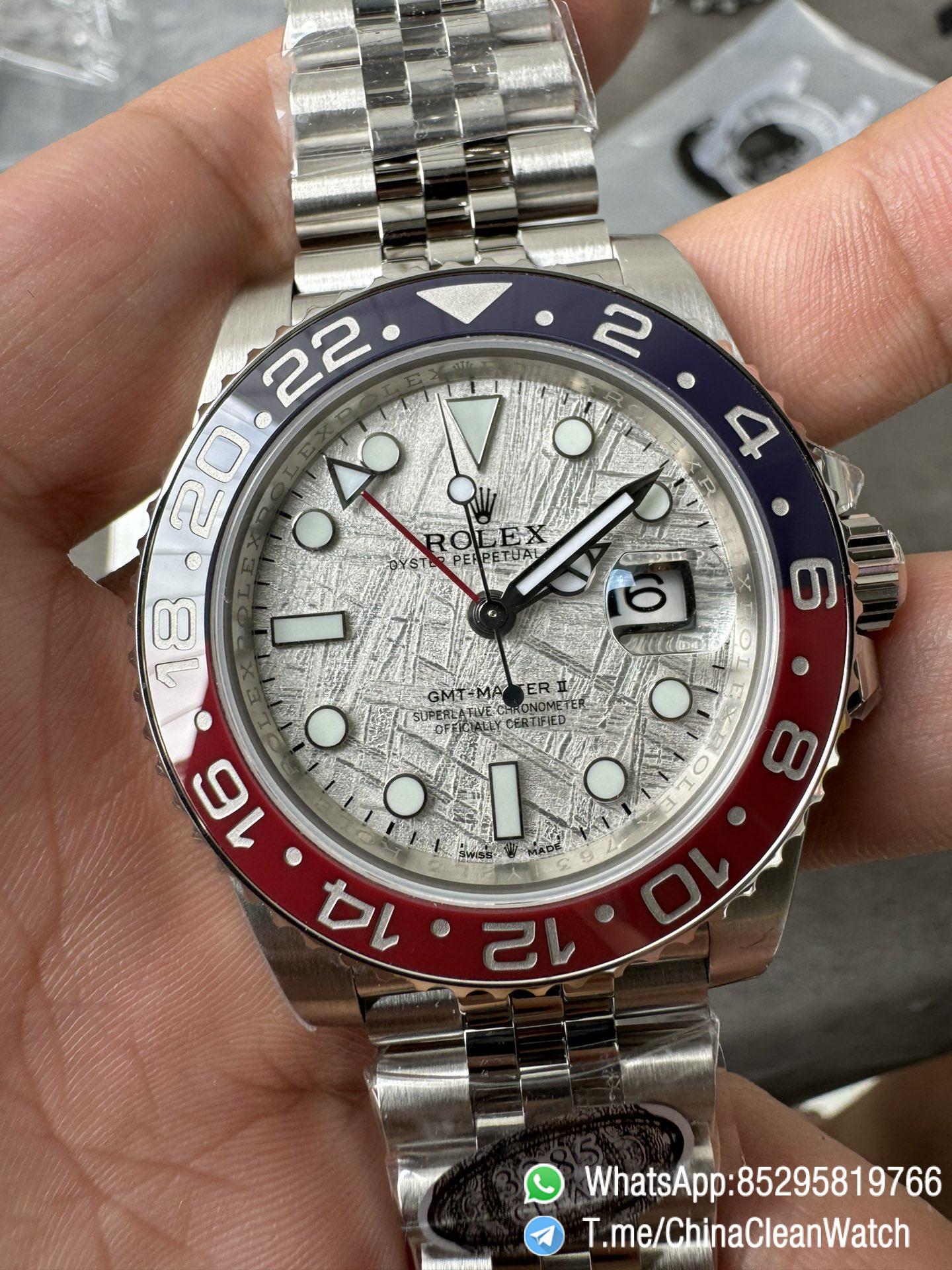 Clean Factory Watches GMT Master II 126719 BLRO Blue Red Ceramic Bezel Meteorite Dial Deep Sapphire Crystal DD3285 03 Clean Factory Watches GMT Master II 126719 BLRO Blue Red Ceramic Bezel Meteorite Dial Deep Sapphire Crystal DD3285 03