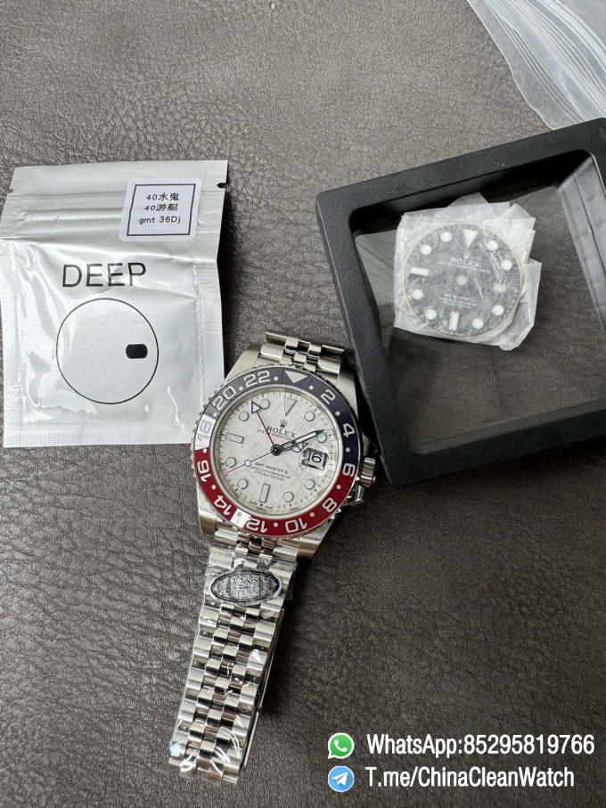Clean Factory Watches GMT Master II 126719 BLRO Blue Red Ceramic Bezel Meteorite Dial Deep Sapphire Crystal DD3285 11