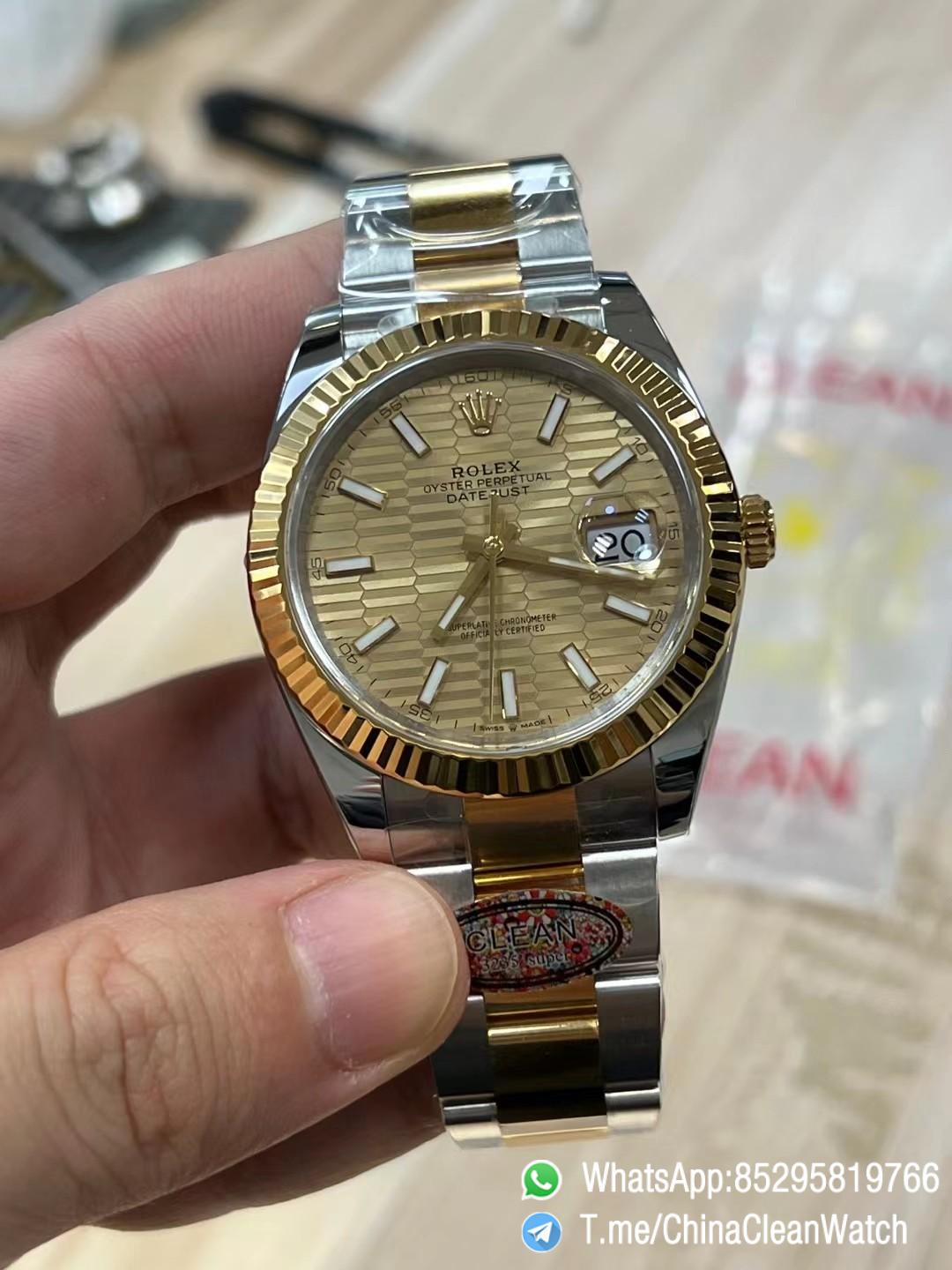 Clean Factory Watches Rolex DateJust 41mm m126333 0021 Yellow Gold Motif Dial Oyster Bracelet 3235 Movement 03 Clean Factory Watches Rolex DateJust 41mm m126333 0021 Yellow Gold Motif Dial Oyster Bracelet 3235 Movement 03