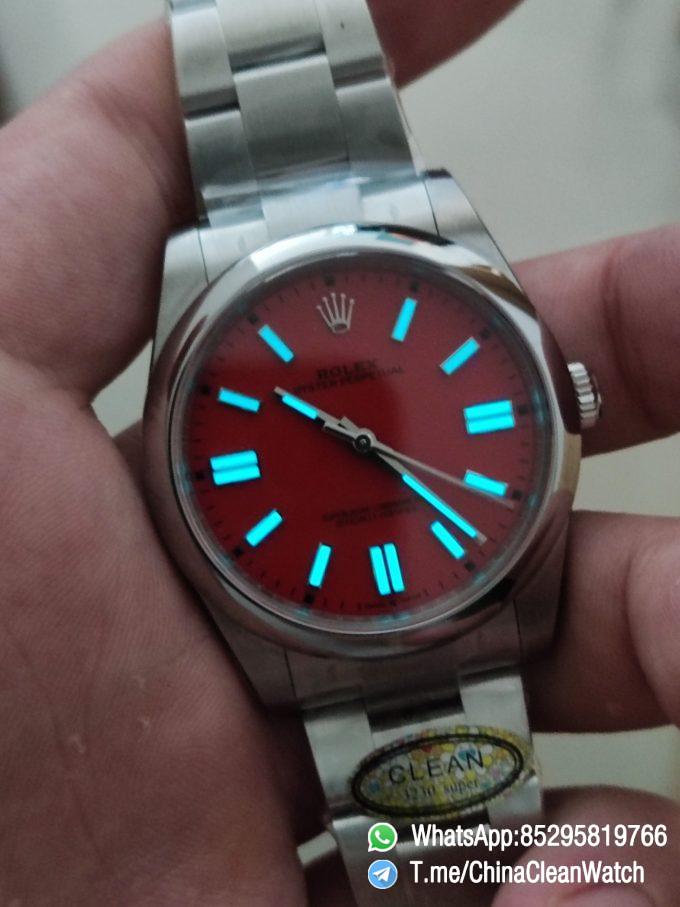 Clean Factory Watches Rolex Oyster Perpetual CF OP 124300 41mm 904L Stainless Steel Red Dial VR3230 04