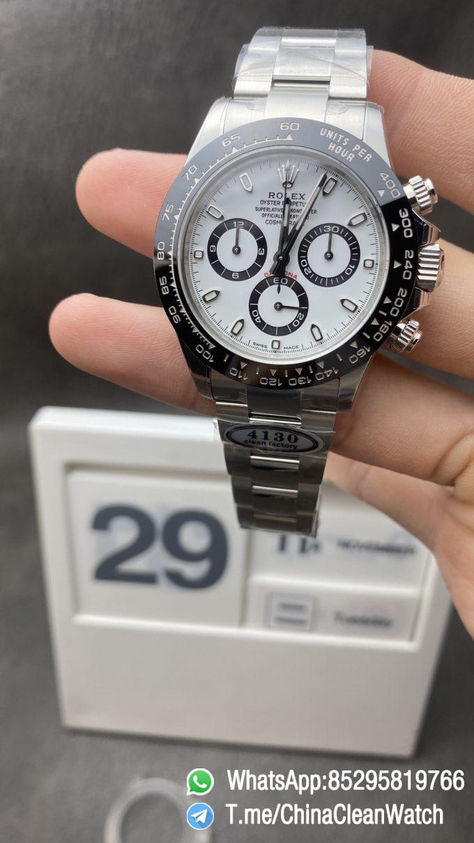 Clean Factory 11 Daytona 116500 904L SS Case and Bracelet White Dial SA4130 V2