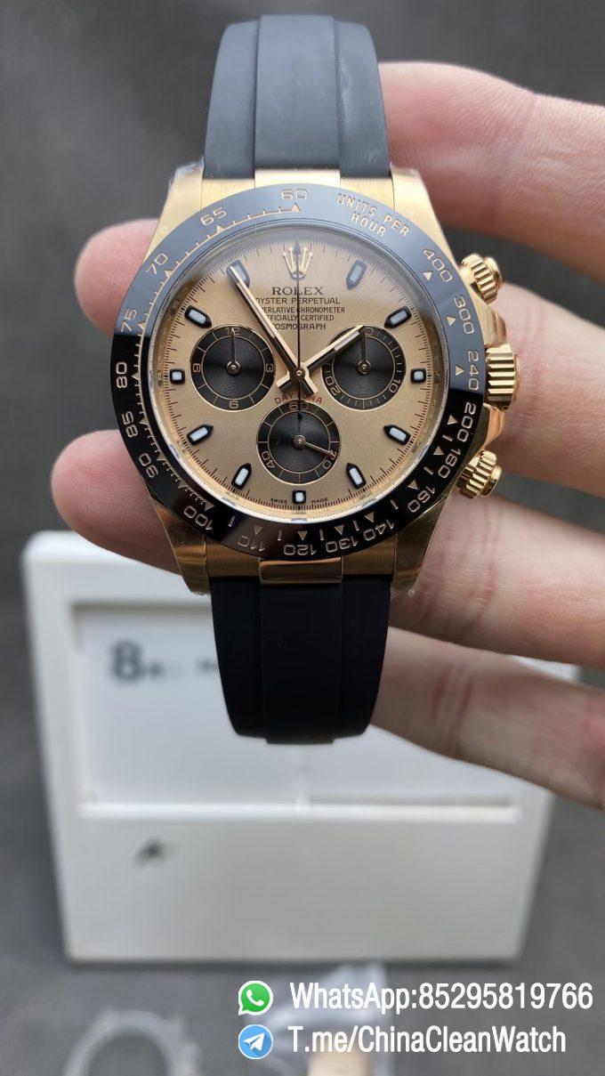 Clean Factory Daytona 116515 Rose Gold Case Rose Gold Dial with Black Chrono Sub Dial Oysterflex Strap DD4130 Movement
