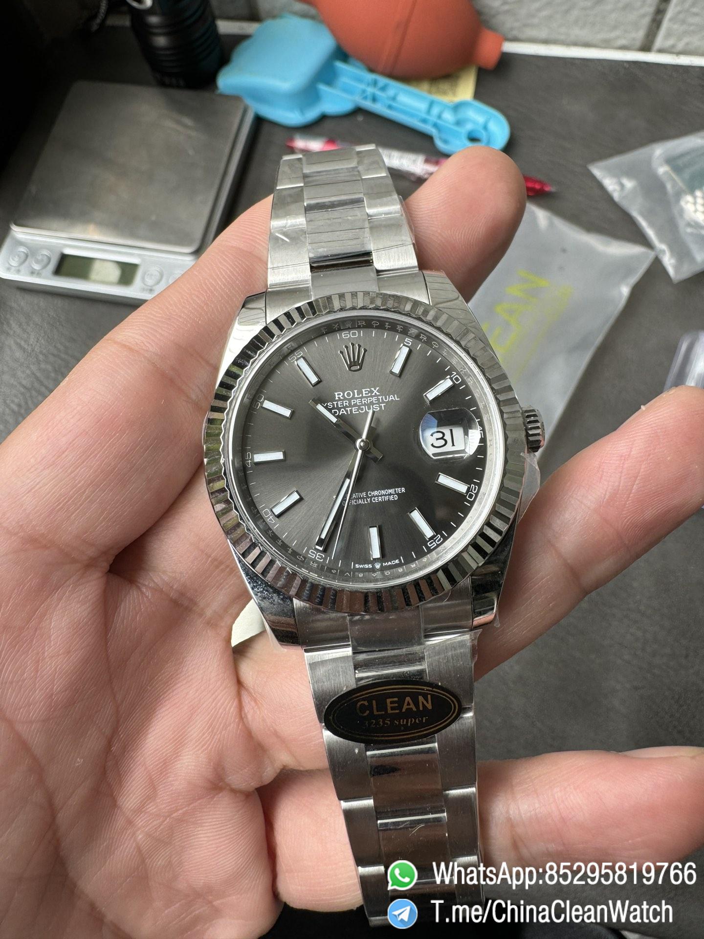 Clean Factory Rolex DateJust 41 126334 0013 Grey Dial on Oyster Bracelet Superclone 3235 Movement 01 Clean Factory Rolex DateJust 41 126334 0013 Grey Dial on Oyster Bracelet Superclone 3235 Movement 01