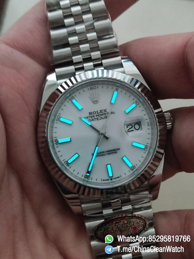 Clean Factory Rolex Datejust 41mm 126334 0010 White Dial 904L Steel Case Jubilee Bracelet DD3235 Movement 04