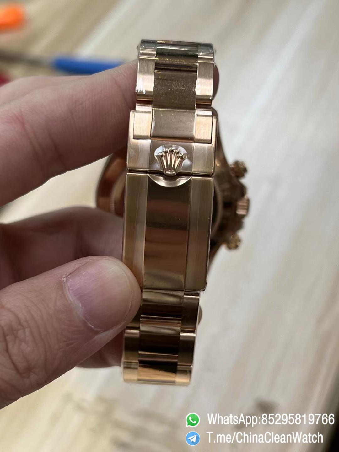 Clean Factory Rolex Daytona 116505 Full Rose Gold Case Bracelet Rose Gold Dial with Diamonds Markers DD4130 Movement 06 Clean Factory Rolex Daytona 116505 Full Rose Gold Case Bracelet Rose Gold Dial with Diamonds Markers DD4130 Movement 06