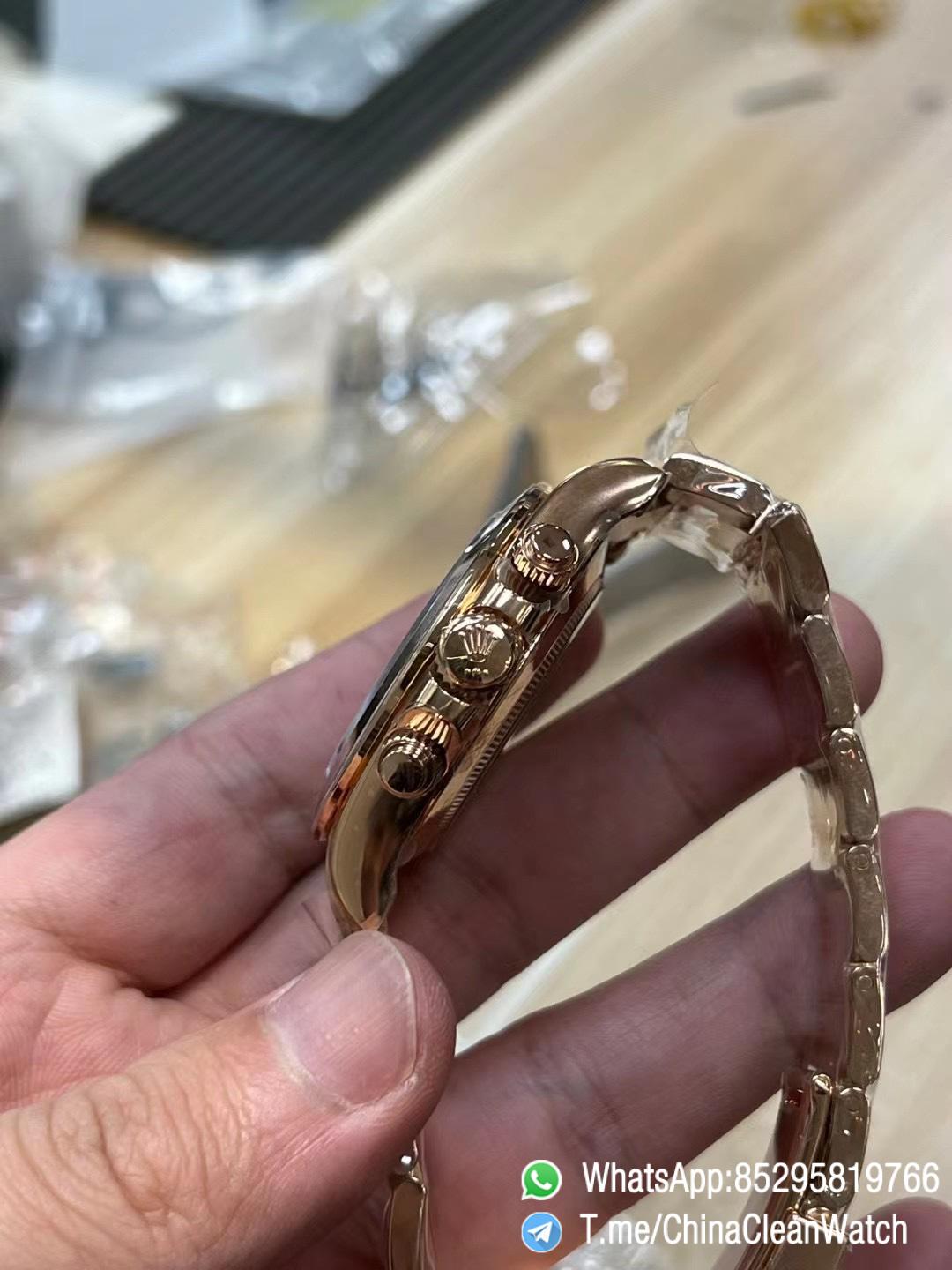 Clean Factory Rolex Daytona 116505 Rose Gold Case Bracelet Black Dial with Pink Sub Dial DD4130 Movement 03 Clean Factory Rolex Daytona 116505 Rose Gold Case Bracelet Black Dial with Pink Sub Dial DD4130 Movement 03