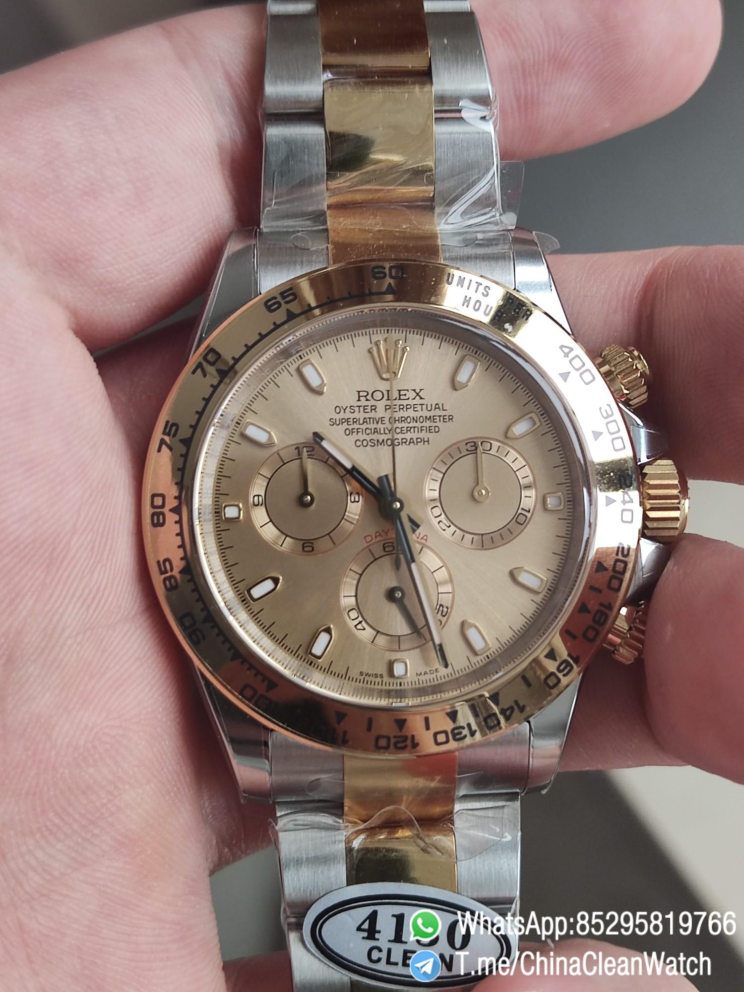 Clean Factory Watch Rolex Daytona 116503 Yellow Gold Steel Two Tone Braclet Champagne Dial Stick Markers 01 Clean Factory Watch Rolex Daytona 116503 Yellow Gold Steel Two Tone Braclet Champagne Dial Stick Markers 01