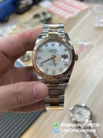 Clean Factory Watches Rolex DateJust 41 m126331 0013 Rose Gold Mother of Pear Dial Oyster Bracelet 3235 Movement 01