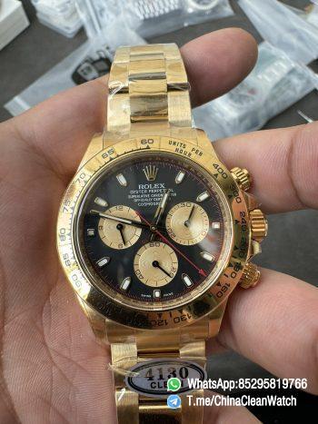 Clean Factory Daytona 116508 Yellow Gold Case Bracelet Black Dial with Yellow Sub Dial Red Chrono Second Hand DD4131 Movement 01