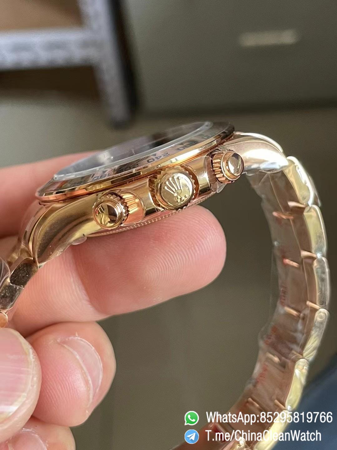 Clean Factory Daytona 116505 0011 Rose Gold Case Bracelet Chocolate Dial with Black Number Markers DD4130 Movement 06 Clean Factory Daytona 116505 0011 Rose Gold Case Bracelet Chocolate Dial with Black Number Markers DD4130 Movement 06