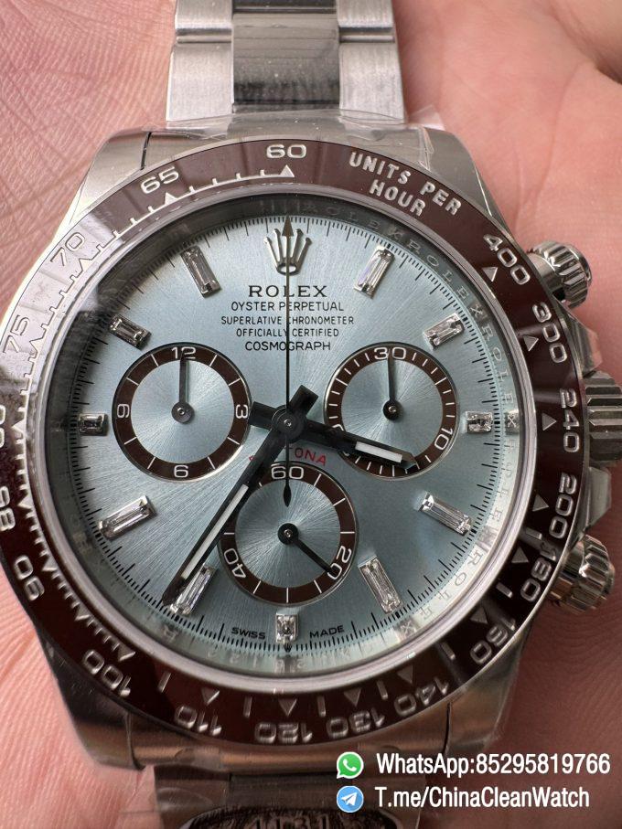 Clean Factory Daytona 126506 ICE Blue Dial With Diamonds Markers Brown Ceramic Bezel SH4131 Movement 72 Hours PR 07