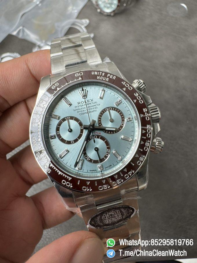 Clean Factory Daytona 126506 ICE Blue Dial With Diamonds Markers Brown Ceramic Bezel SH4131 Movement 72 Hours PR 08