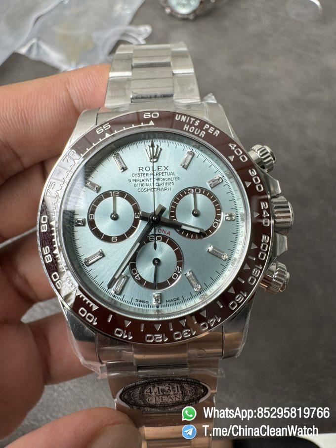Clean Factory Daytona 126506 ICE Blue Dial With Diamonds Markers Brown Ceramic Bezel SH4131 Movement 72 Hours PR 09