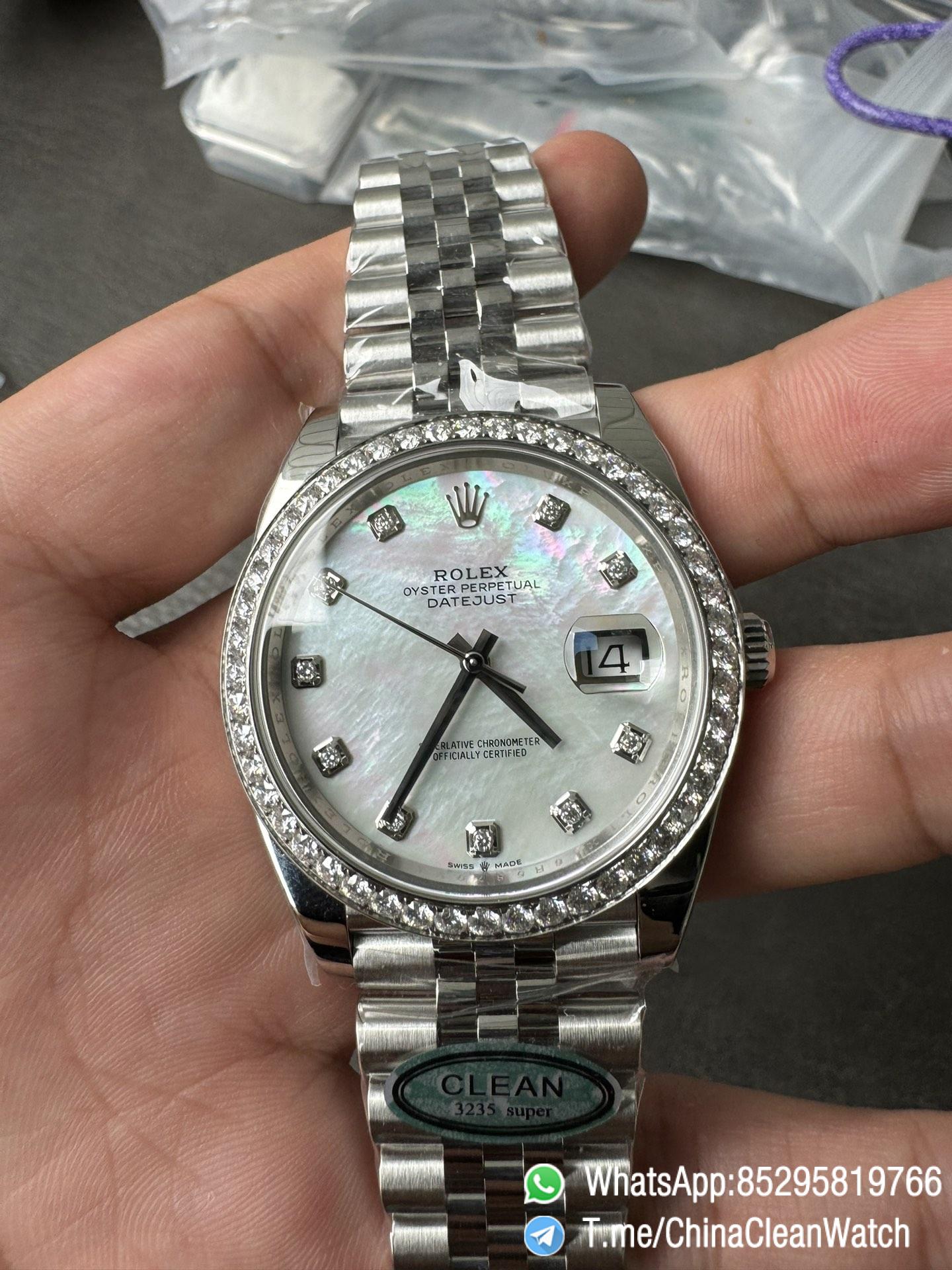 Clean Factory Rolex Datejust 126334 41mm MOP Dial Diamonds Bezel 904L Steel Jubilee Bracelet SH3235 Movement 02 Clean Factory Rolex Datejust 126334 41mm MOP Dial Diamonds Bezel 904L Steel Jubilee Bracelet SH3235 Movement 02