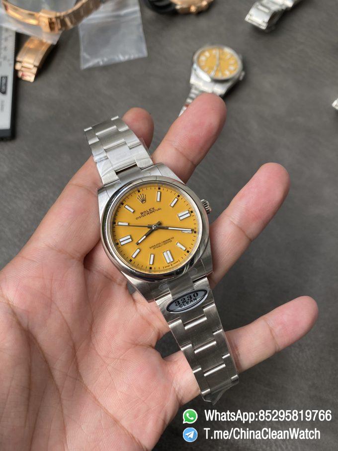 Clean Factory Rolex Oyster Perpetual 126000 36mm Yellow Dial 904L Steel VR3230 Movement 01