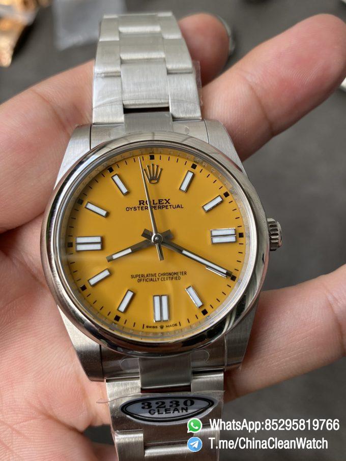Clean Factory Rolex Oyster Perpetual 126000 36mm Yellow Dial 904L Steel VR3230 Movement 03