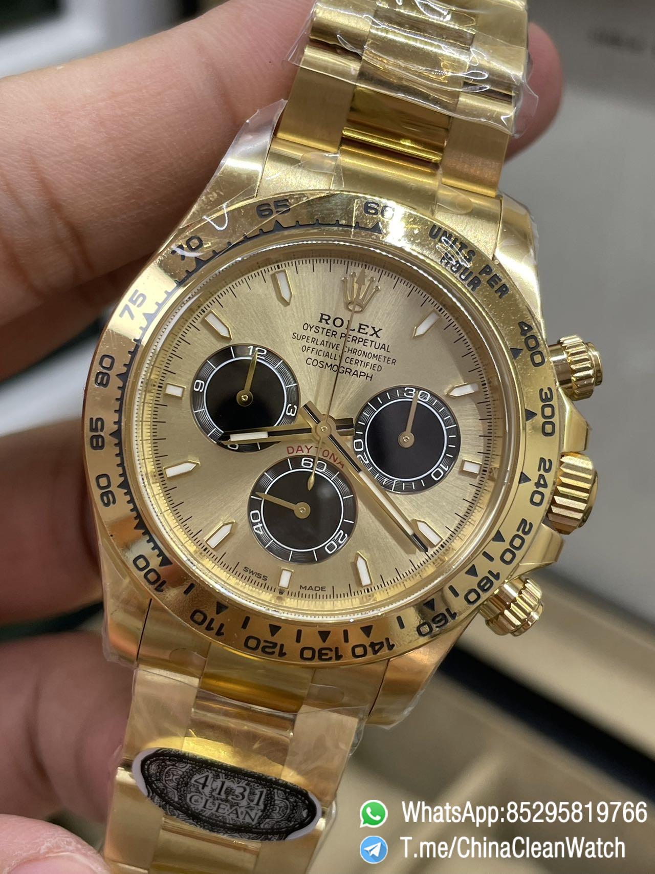 Clean Factory Daytona 126508 18K Yellow Gold Plated on Case Bracelet Yellow Gold Dial with Black Sub Dial SH4131 Movement 03 Clean Factory Daytona 126508 18K Yellow Gold Plated on Case Bracelet Yellow Gold Dial with Black Sub Dial SH4131 Movement 03