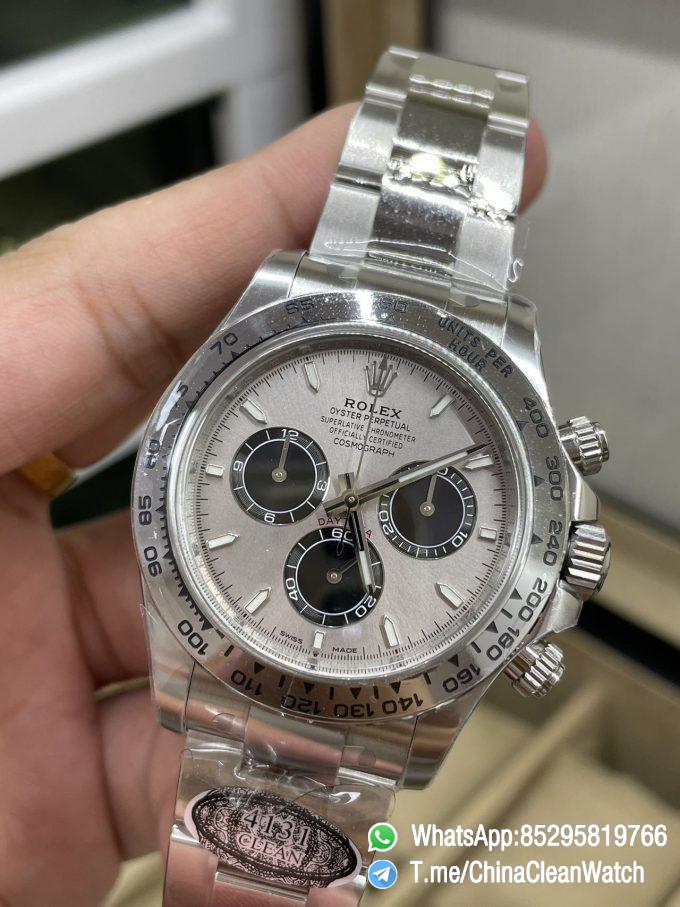 Clean Factory Daytona 126509 18K White Gold Plated on Case Bracelet Grey Dial with Black Sub Dial SH4131 Movement 03