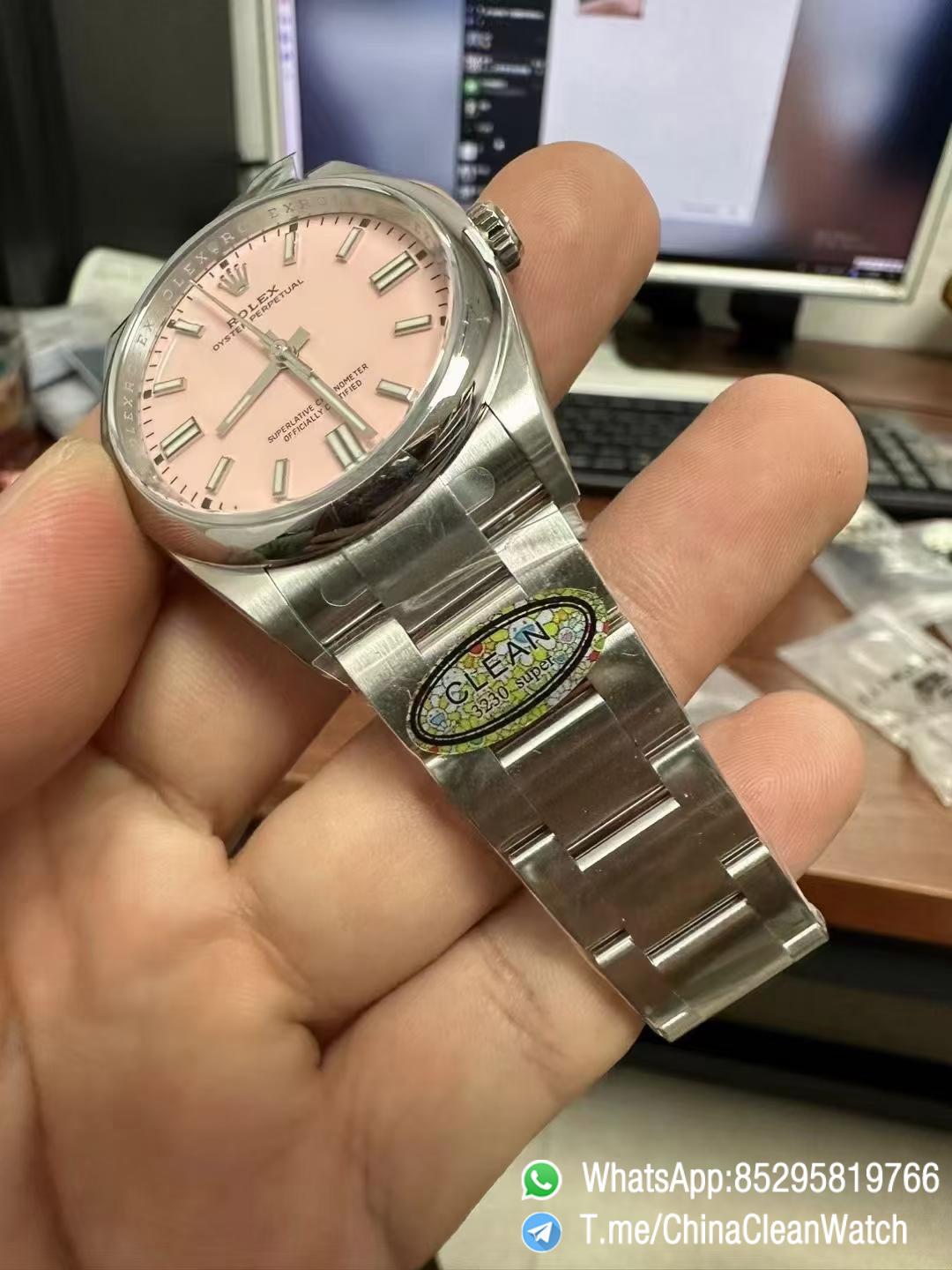 Clean Factory Watches Oyster Perpetual 124300 CF OP 41mm 904L Steel Pink Dial VR3230 Movement 05 Clean Factory Watches Oyster Perpetual 124300 CF OP 41mm 904L Steel Pink Dial VR3230 Movement 05