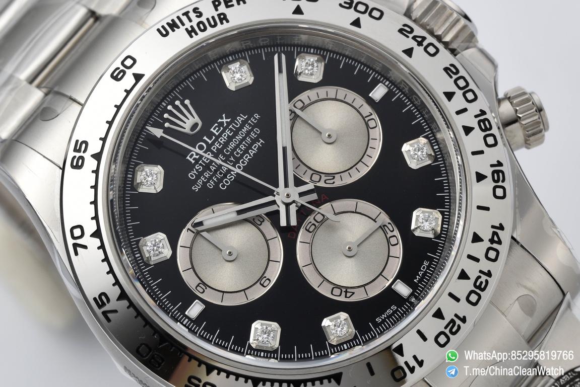 Clean Factory Daytona 126509 Black and Steel Set with Diamonds Dial Oystersteel Bracelet SH4131 Movement 03 Clean Factory Daytona 126509 Black and Steel Set with Diamonds Dial Oystersteel Bracelet SH4131 Movement 03