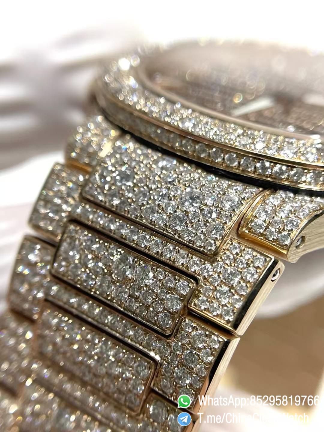 CNC Premium Patek Philippe Nautilus 7118 Ice Out Coating Lab Diamonds on Rose Gold Case with Genuine 324 Movement 04 CNC Premium Patek Philippe Nautilus 7118 Ice Out Coating Lab Diamonds on Rose Gold Case with Genuine 324 Movement 04