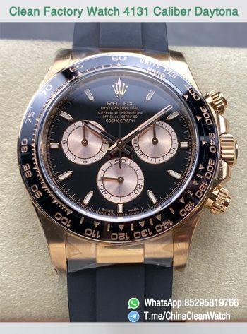 Clean Factory Daytona 126515LN 18K Rose Gold Plated Case Black and Rose Gold Dial Oysterflex Strap SH4131 000