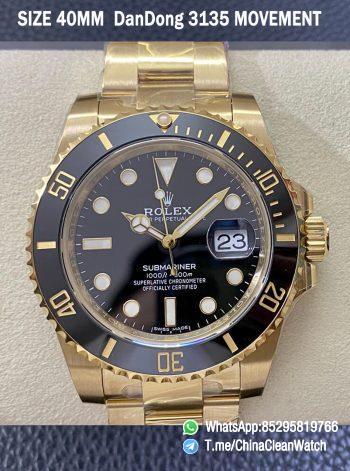 VS Factory Submariner 116618LN 40mm Black Dial Ceramic Bezel Full Yellow Gold 00