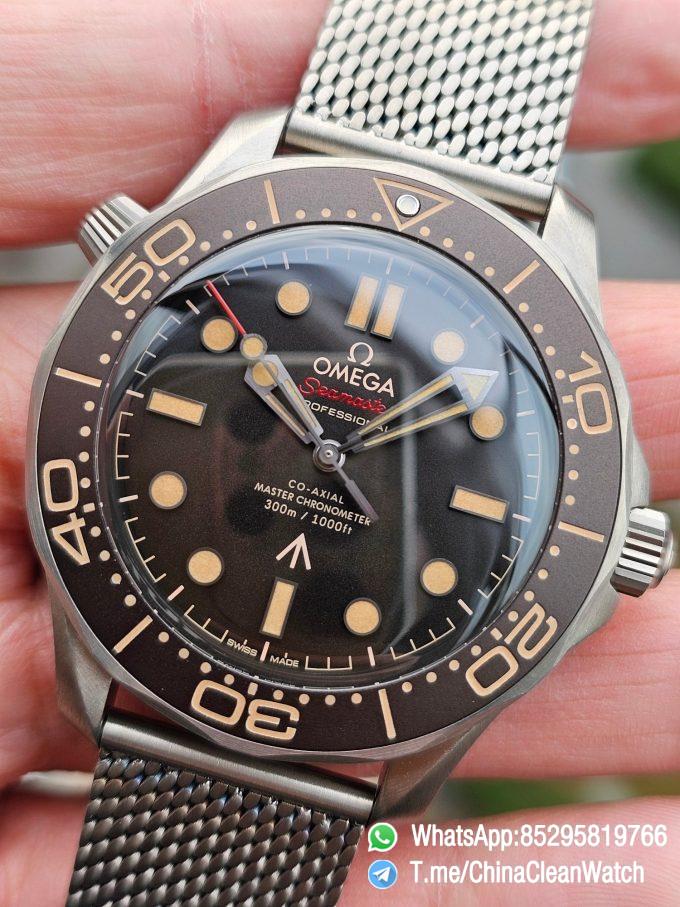 VSF Omega Seamaster 300 No Time to Die James Bond Titanium Case Titanium Mesh Bracelet A8806 Cal.8806 02