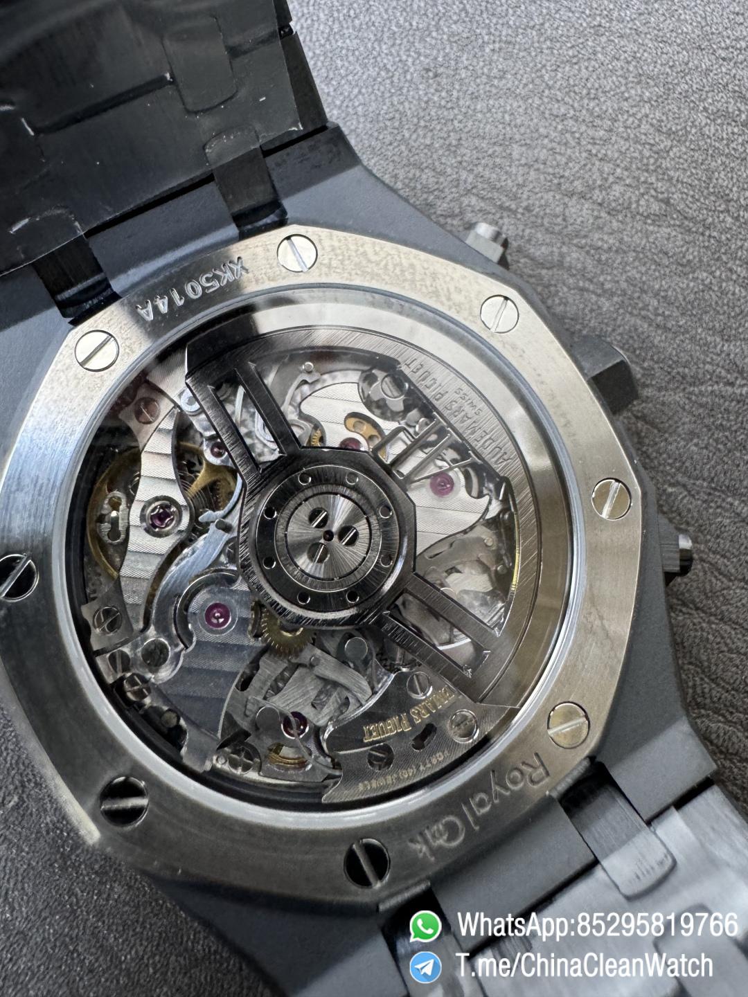 APS Factory Super Clone AP Royal Oak Chrono 26240 Black Dial Black Ceramic Case and Bracelet SuperClone 4401 Movement 09 APS Factory Super Clone AP Royal Oak Chrono 26240 Black Dial Black Ceramic Case and Bracelet SuperClone 4401 Movement 09