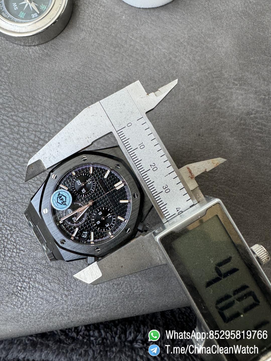 APS Factory Super Clone AP Royal Oak Chrono 26240 Black Dial Black Ceramic Case and Bracelet SuperClone 4401 Movement 11 APS Factory Super Clone AP Royal Oak Chrono 26240 Black Dial Black Ceramic Case and Bracelet SuperClone 4401 Movement 11