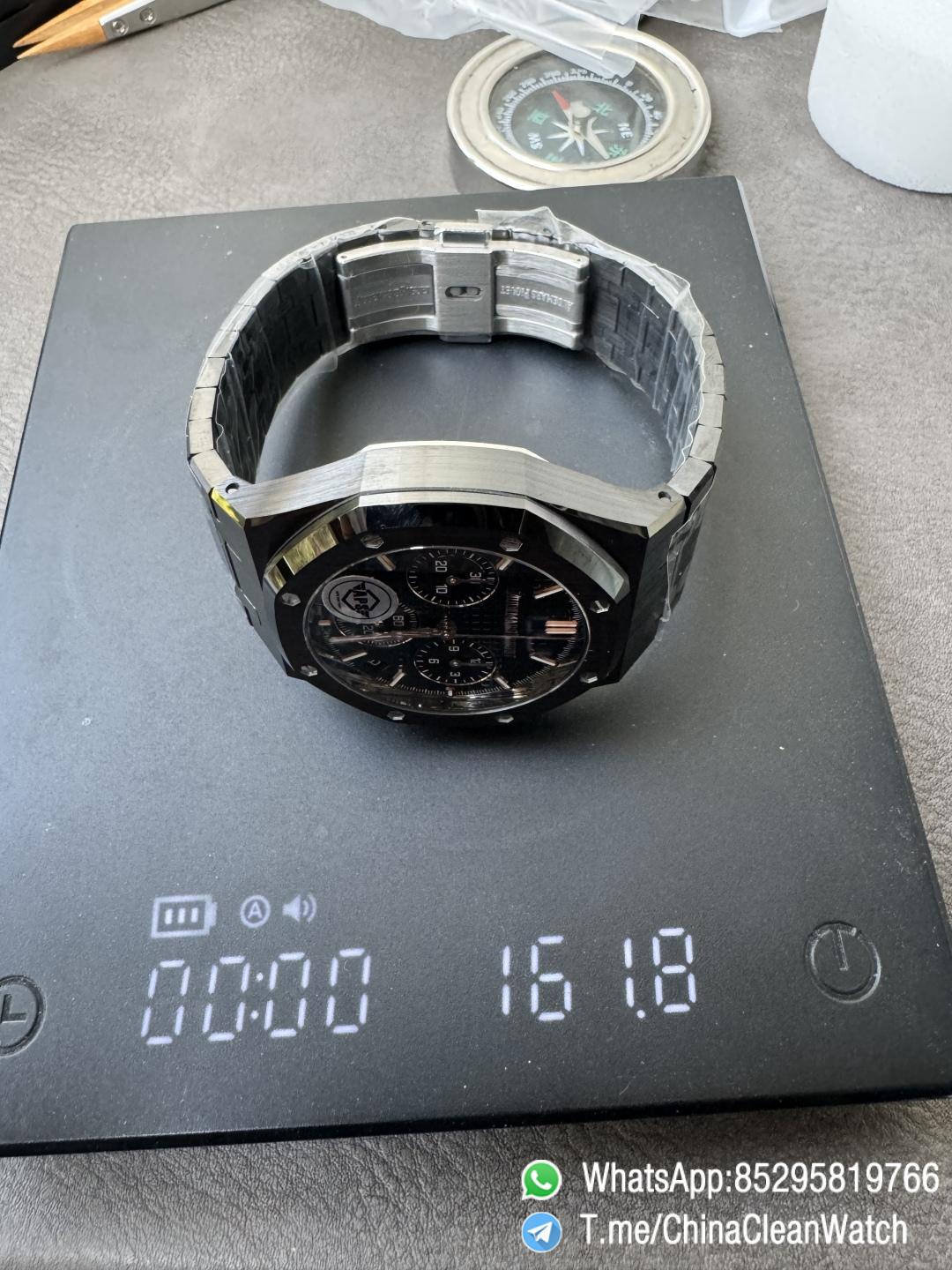 APS Factory Super Clone AP Royal Oak Chrono 26240 Black Dial Black Ceramic Case and Bracelet SuperClone 4401 Movement 13 APS Factory Super Clone AP Royal Oak Chrono 26240 Black Dial Black Ceramic Case and Bracelet SuperClone 4401 Movement 13