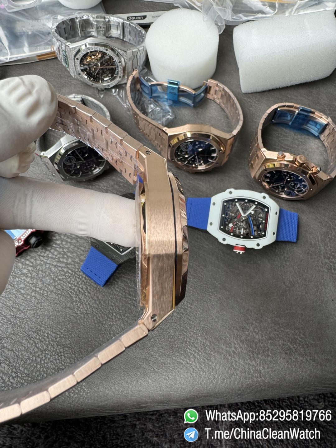 APS Factory Super Clone AP Royal Oak Chrono 26240 Black Dial on Rose Gold Case and Bracelet SuperClone 4401 Movement 07 APS Factory Super Clone AP Royal Oak Chrono 26240 Black Dial on Rose Gold Case and Bracelet SuperClone 4401 Movement 07