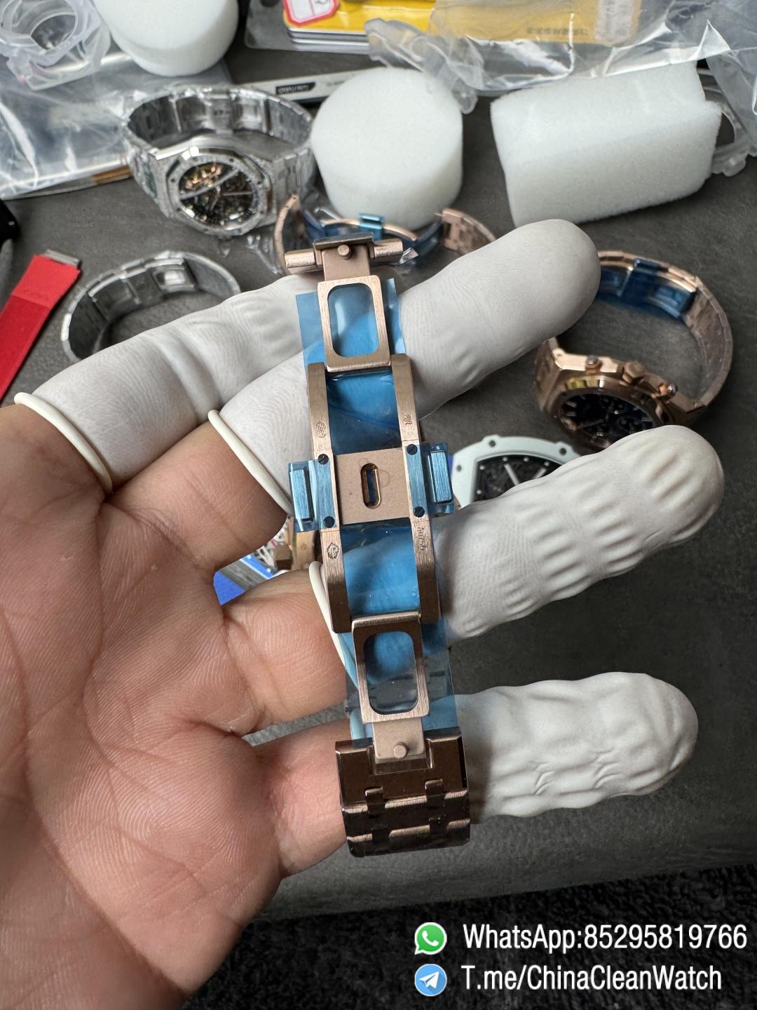 APS Factory Super Clone AP Royal Oak Chrono 26240 Black Dial on Rose Gold Case and Bracelet SuperClone 4401 Movement 10 APS Factory Super Clone AP Royal Oak Chrono 26240 Black Dial on Rose Gold Case and Bracelet SuperClone 4401 Movement 10