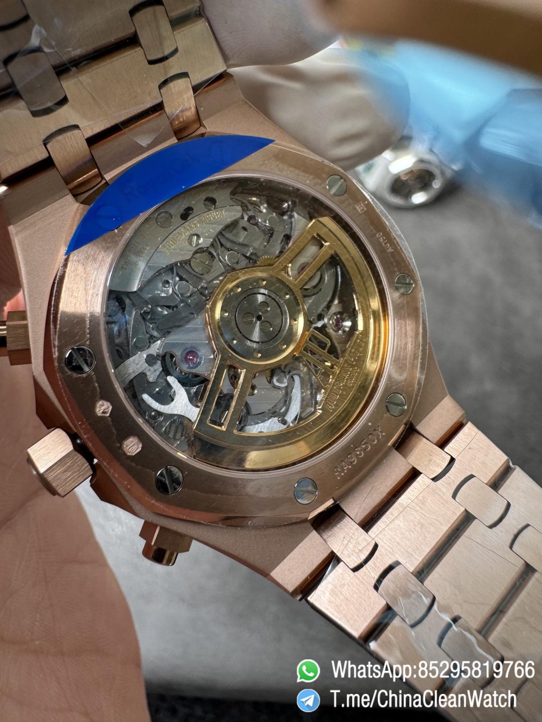 APS Factory Super Clone AP Royal Oak Chrono 26240 Blue Dial on Rose Gold Case and Bracelet SuperClone 4401 Movement 09 APS Factory Super Clone AP Royal Oak Chrono 26240 Blue Dial on Rose Gold Case and Bracelet SuperClone 4401 Movement 09