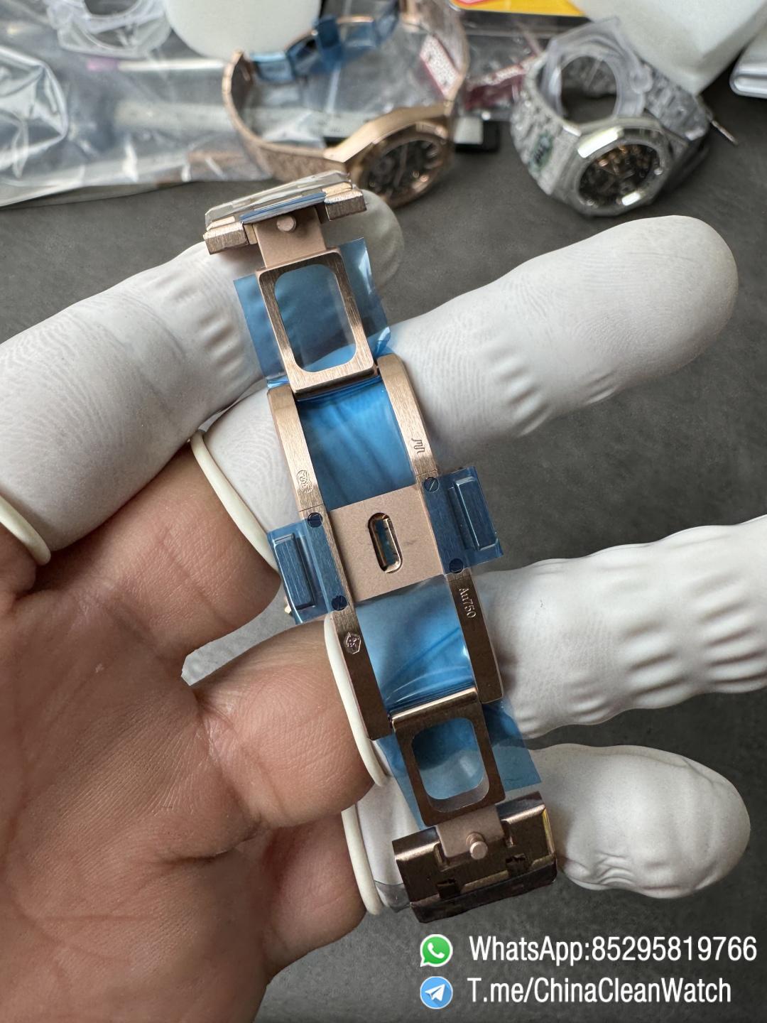 APS Factory Super Clone AP Royal Oak Chrono 26240 Blue Dial on Rose Gold Case and Bracelet SuperClone 4401 Movement 11 APS Factory Super Clone AP Royal Oak Chrono 26240 Blue Dial on Rose Gold Case and Bracelet SuperClone 4401 Movement 11