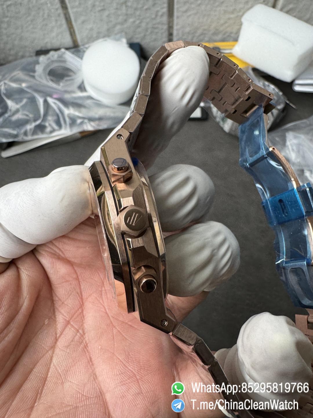 APS Factory Super Clone AP Royal Oak Chrono 26240 Green Dial on Rose Gold Case and Bracelet SuperClone 4401 Movement 07 APS Factory Super Clone AP Royal Oak Chrono 26240 Green Dial on Rose Gold Case and Bracelet SuperClone 4401 Movement 07