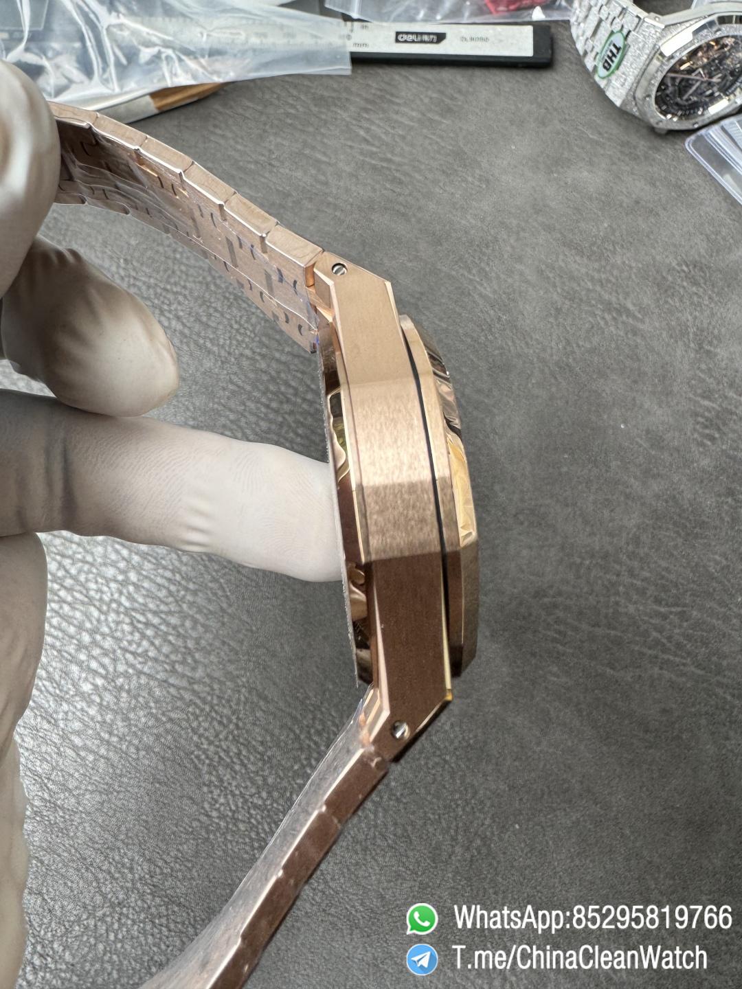 APS Factory Super Clone AP Royal Oak Chrono 26240 Green Dial on Rose Gold Case and Bracelet SuperClone 4401 Movement 08 APS Factory Super Clone AP Royal Oak Chrono 26240 Green Dial on Rose Gold Case and Bracelet SuperClone 4401 Movement 08