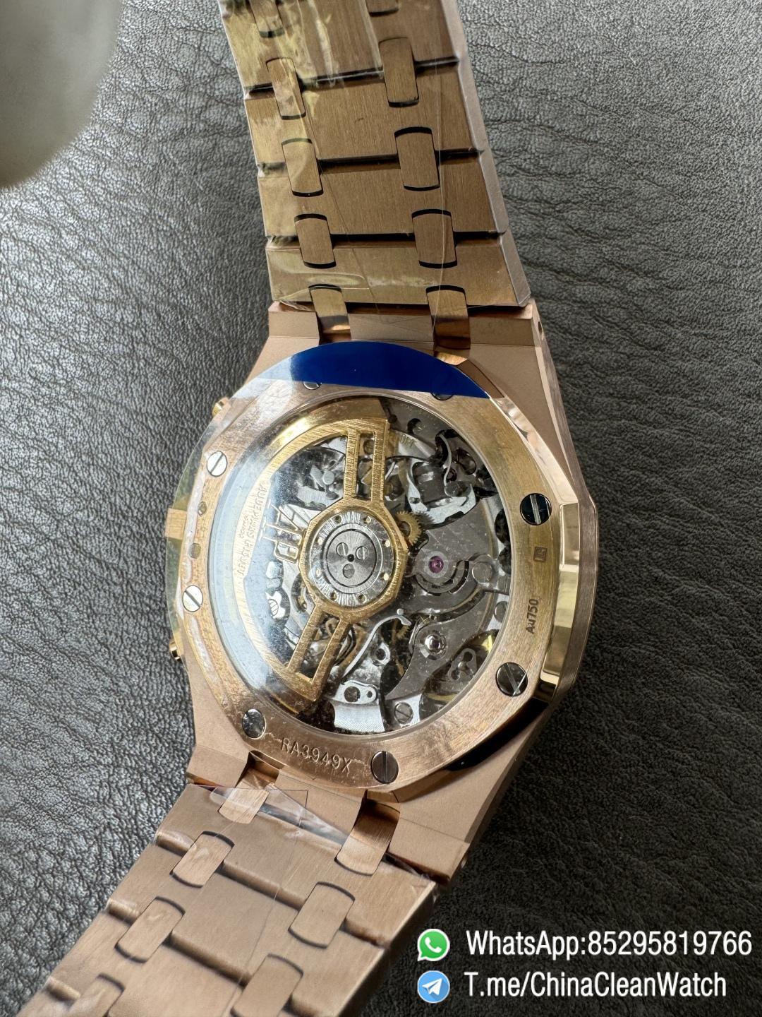 APS Factory Super Clone AP Royal Oak Chrono 26240 Green Dial on Rose Gold Case and Bracelet SuperClone 4401 Movement 09 APS Factory Super Clone AP Royal Oak Chrono 26240 Green Dial on Rose Gold Case and Bracelet SuperClone 4401 Movement 09