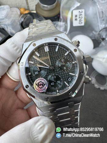 APS Factory Super Clone AP Royal Oak Chrono 26240 Green Dial on Stainless Steel Case and Bracelet SuperClone 4401 Movement 03