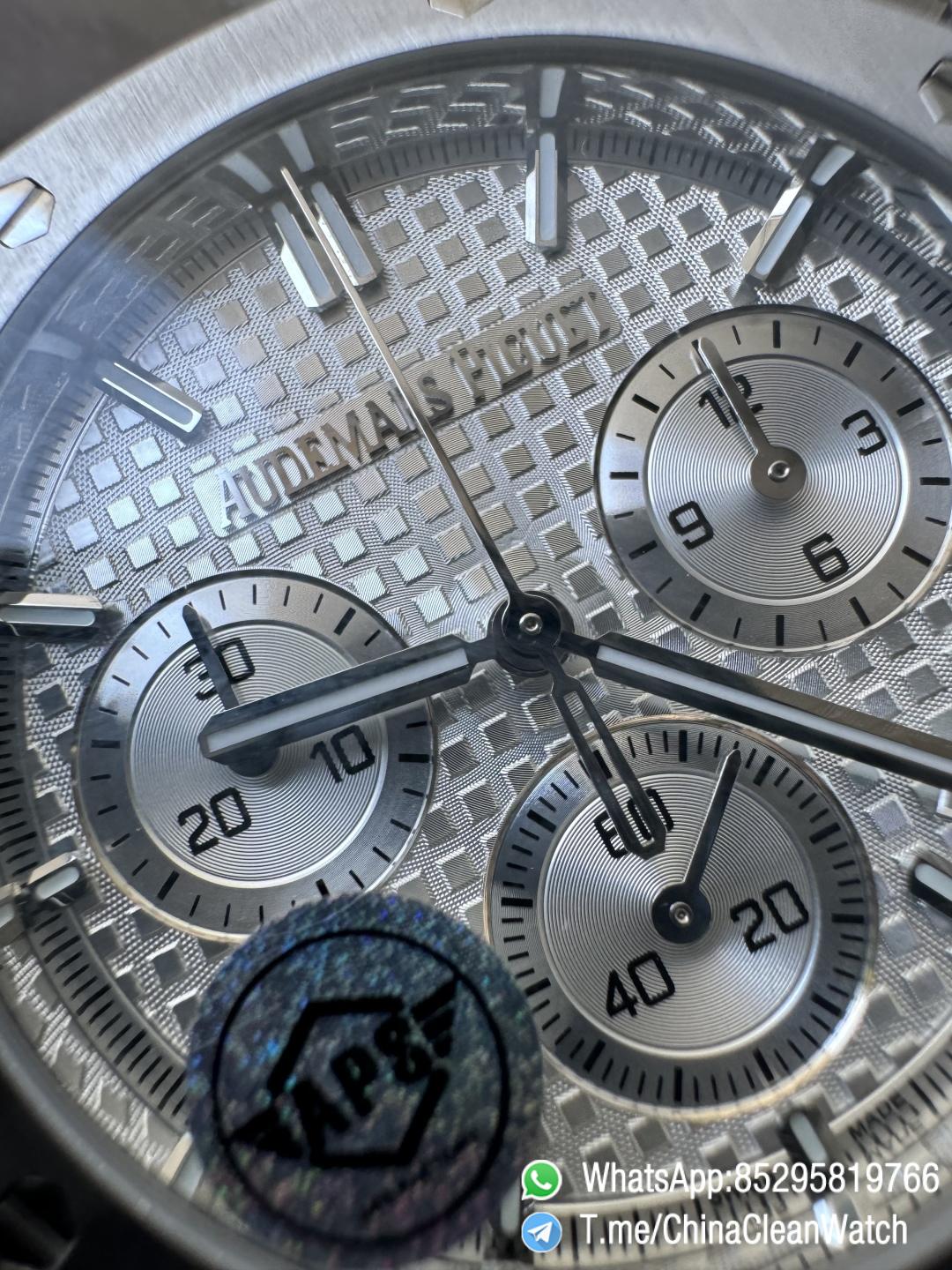 APS Factory Super Clone AP Royal Oak Chrono 26240 Silver Dial Stainless Steel Case and Bracelet SuperClone 4401 Movement 05 APS Factory Super Clone AP Royal Oak Chrono 26240 Silver Dial Stainless Steel Case and Bracelet SuperClone 4401 Movement 05