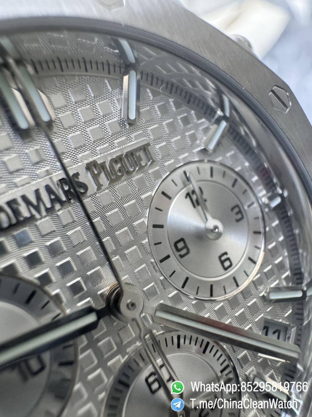 APS Factory Super Clone AP Royal Oak Chrono 26240 Silver Dial Stainless Steel Case and Bracelet SuperClone 4401 Movement 06 APS Factory Super Clone AP Royal Oak Chrono 26240 Silver Dial Stainless Steel Case and Bracelet SuperClone 4401 Movement 06