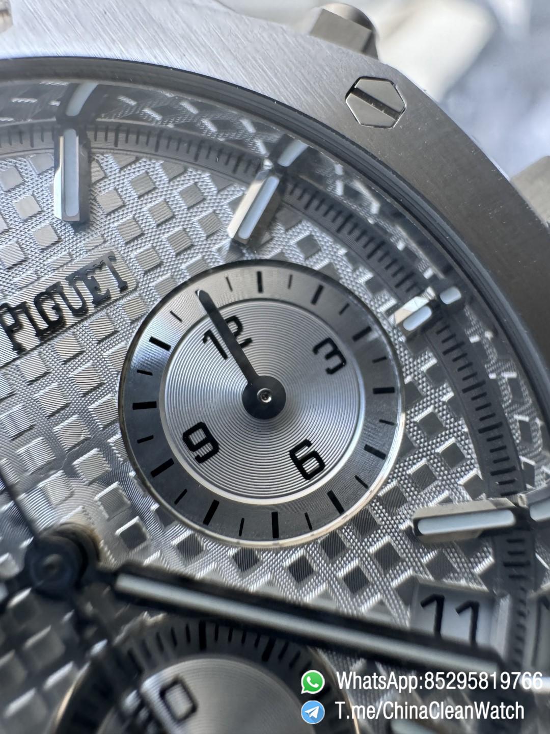 APS Factory Super Clone AP Royal Oak Chrono 26240 Silver Dial Stainless Steel Case and Bracelet SuperClone 4401 Movement 08 APS Factory Super Clone AP Royal Oak Chrono 26240 Silver Dial Stainless Steel Case and Bracelet SuperClone 4401 Movement 08