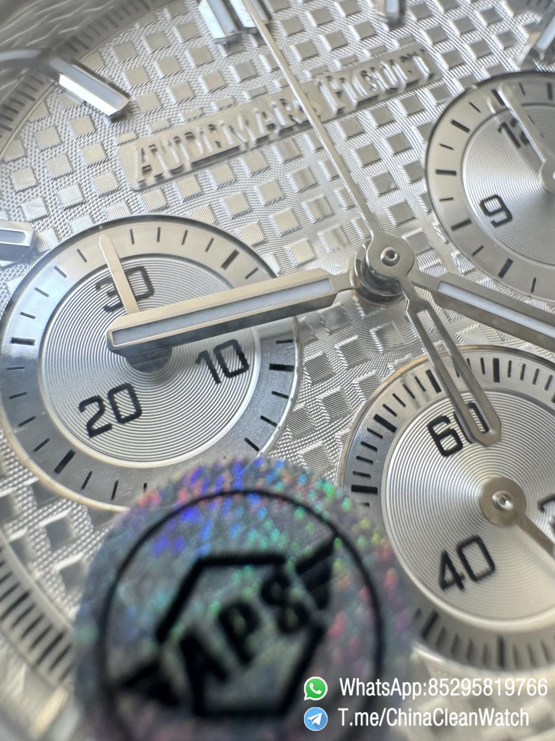 APS Factory Super Clone AP Royal Oak Chrono 26240 Silver Dial Stainless Steel Case and Bracelet SuperClone 4401 Movement 10 APS Factory Super Clone AP Royal Oak Chrono 26240 Silver Dial Stainless Steel Case and Bracelet SuperClone 4401 Movement 10