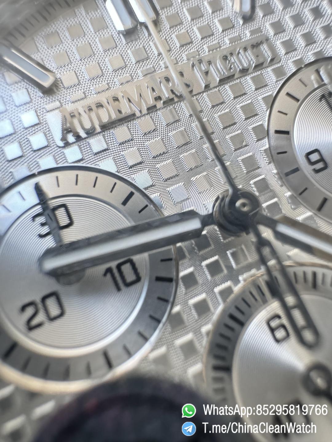 APS Factory Super Clone AP Royal Oak Chrono 26240 Silver Dial Stainless Steel Case and Bracelet SuperClone 4401 Movement 11 APS Factory Super Clone AP Royal Oak Chrono 26240 Silver Dial Stainless Steel Case and Bracelet SuperClone 4401 Movement 11