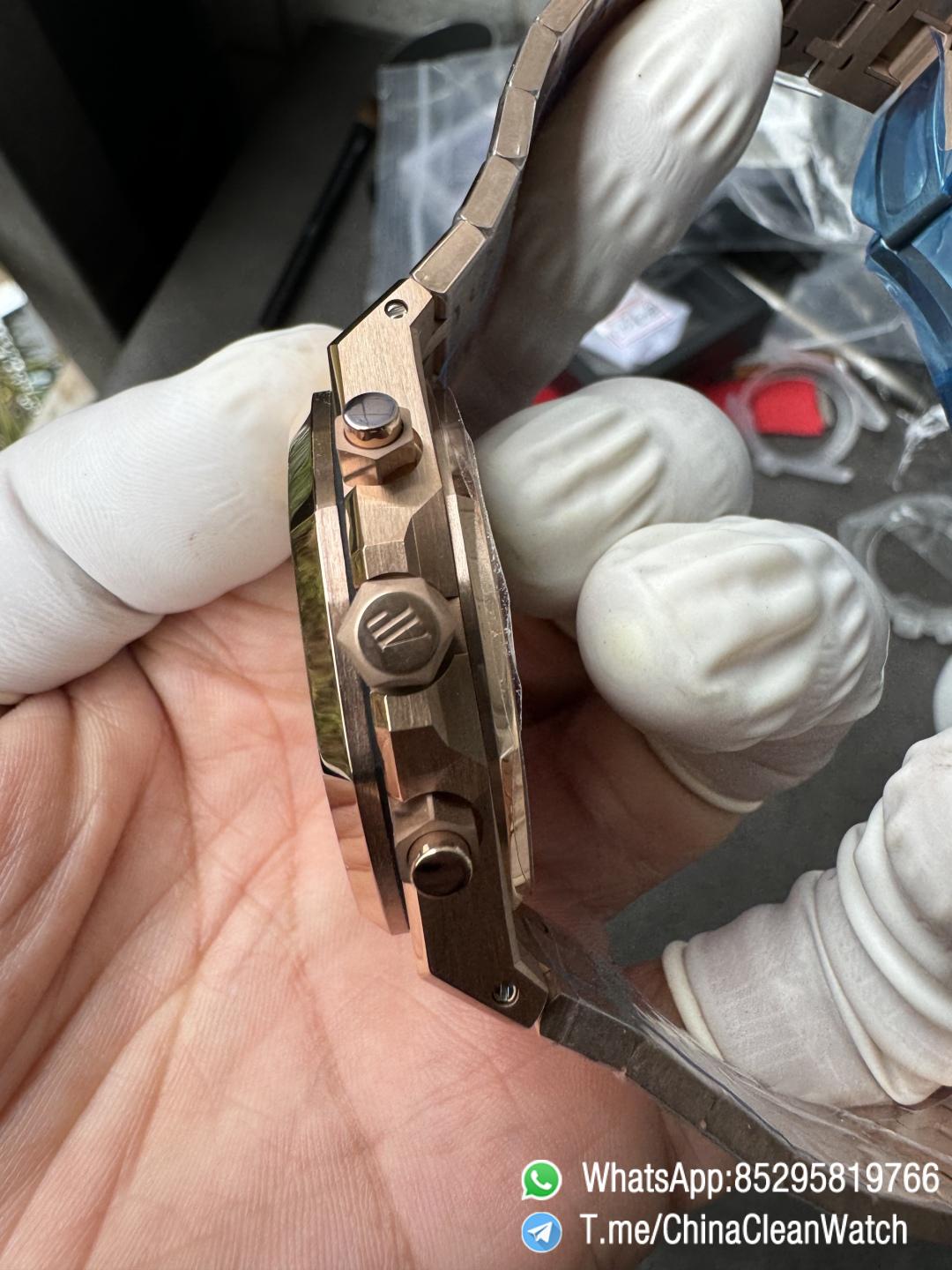 APS Factory Super Clone AP Royal Oak Chrono 26240 Silver Dial on Rose Gold Case and Bracelet SuperClone 4401 Movement 08 APS Factory Super Clone AP Royal Oak Chrono 26240 Silver Dial on Rose Gold Case and Bracelet SuperClone 4401 Movement 08