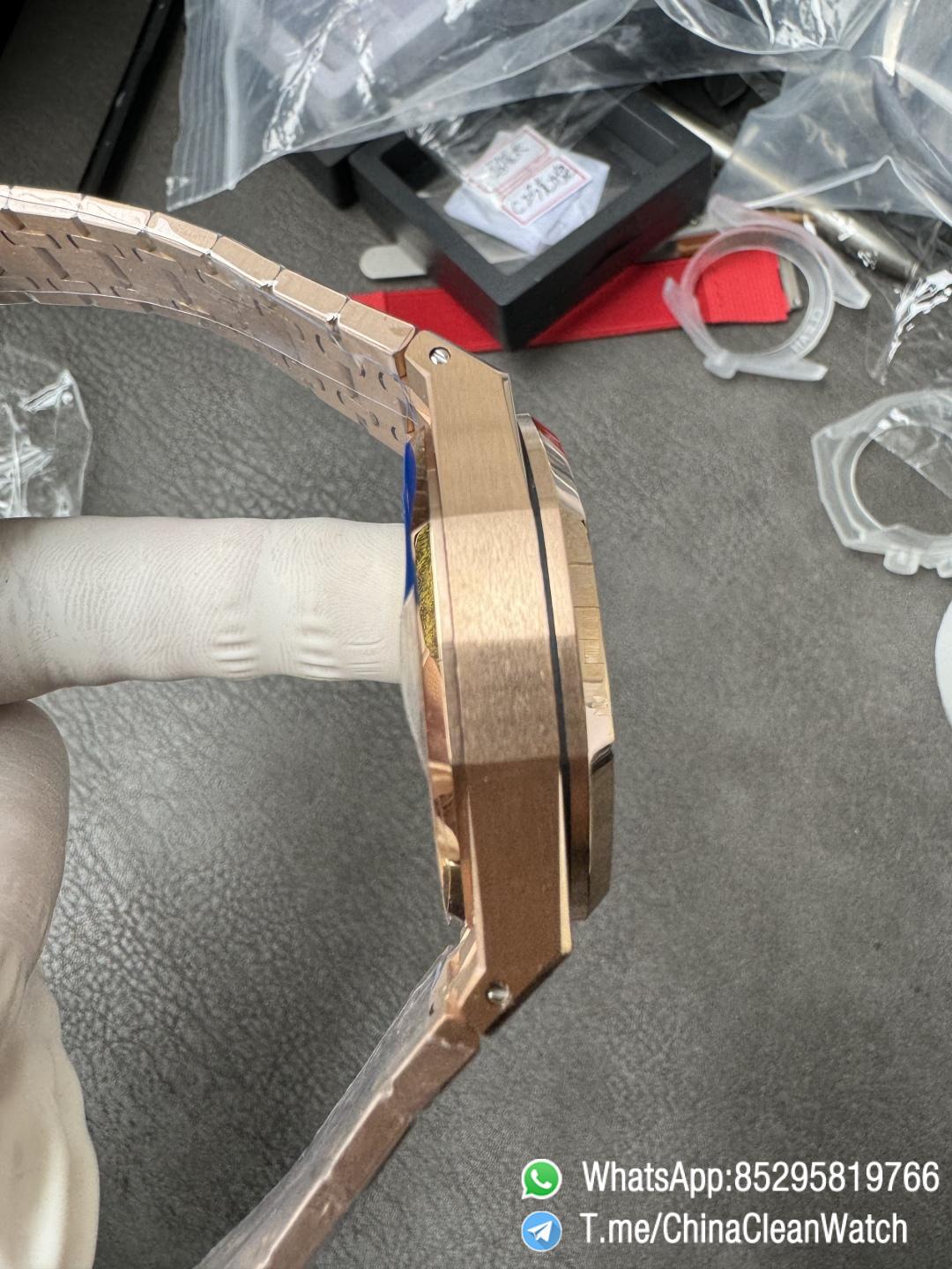 APS Factory Super Clone AP Royal Oak Chrono 26240 Silver Dial on Rose Gold Case and Bracelet SuperClone 4401 Movement 09 APS Factory Super Clone AP Royal Oak Chrono 26240 Silver Dial on Rose Gold Case and Bracelet SuperClone 4401 Movement 09