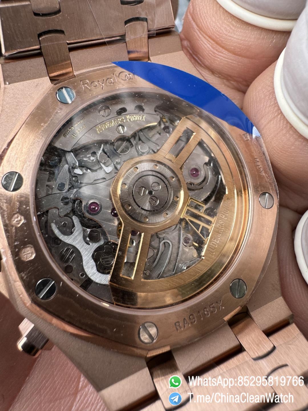 APS Factory Super Clone AP Royal Oak Chrono 26240 Silver Dial on Rose Gold Case and Bracelet SuperClone 4401 Movement 11 APS Factory Super Clone AP Royal Oak Chrono 26240 Silver Dial on Rose Gold Case and Bracelet SuperClone 4401 Movement 11