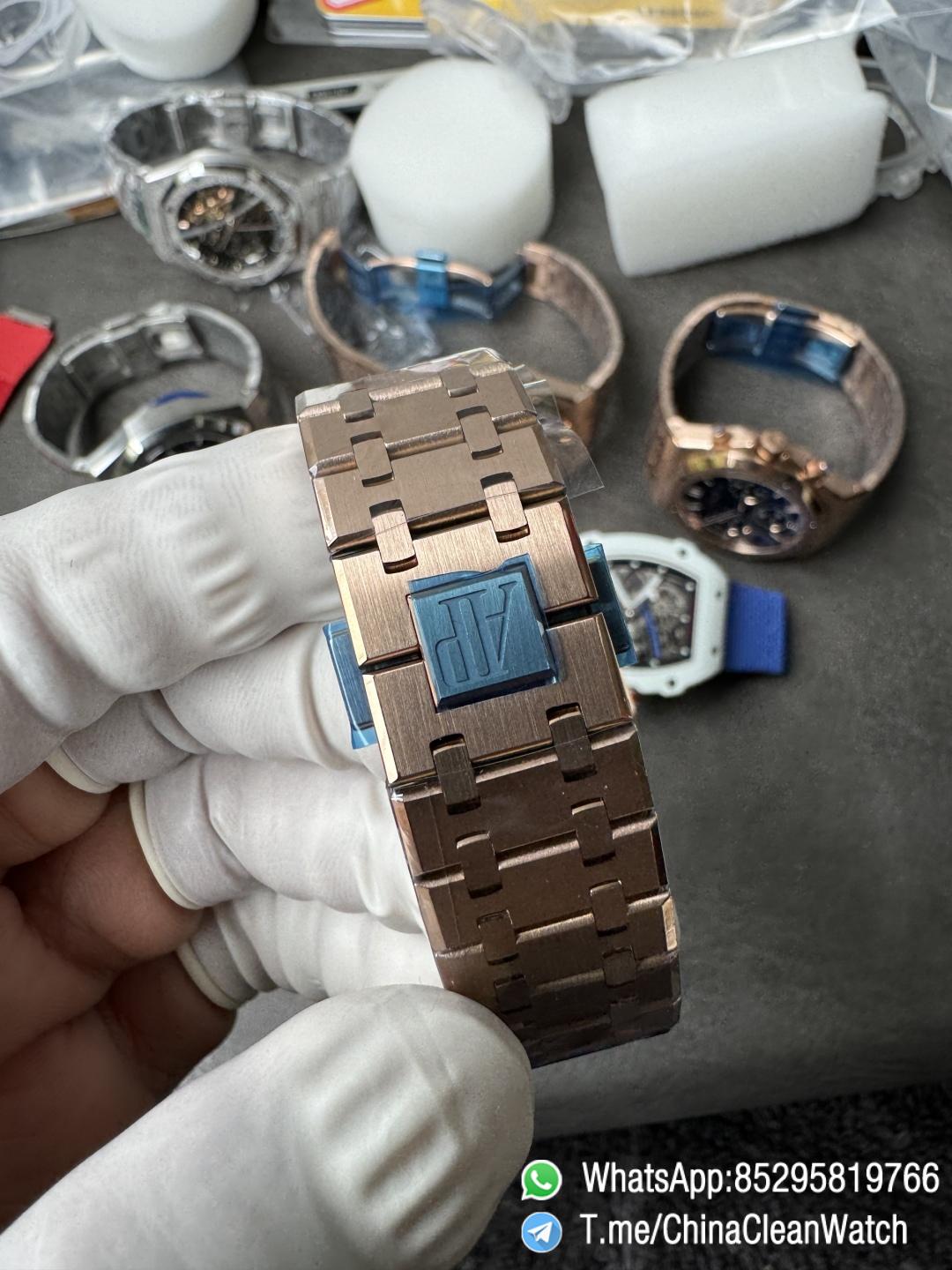 APS Factory Super Clone AP Royal Oak Chrono 26240 Silver Dial on Rose Gold Case and Bracelet SuperClone 4401 Movement 12 APS Factory Super Clone AP Royal Oak Chrono 26240 Silver Dial on Rose Gold Case and Bracelet SuperClone 4401 Movement 12