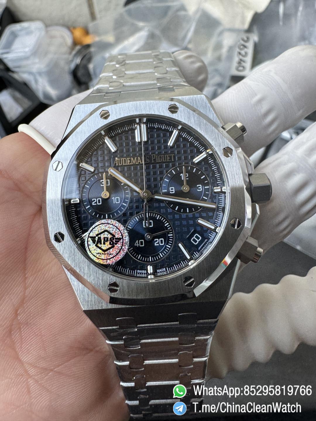 APS Factory Super Clone Royal Oak Chrono 26240 Blue Dial on Stainless Steel Case and Bracelet SuperClone 4401 Movement 01 APS Factory Super Clone Royal Oak Chrono 26240 Blue Dial on Stainless Steel Case and Bracelet SuperClone 4401 Movement 01